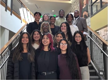Oglethorpe Student Group Group shot of first gen students after informational session during first gen week
