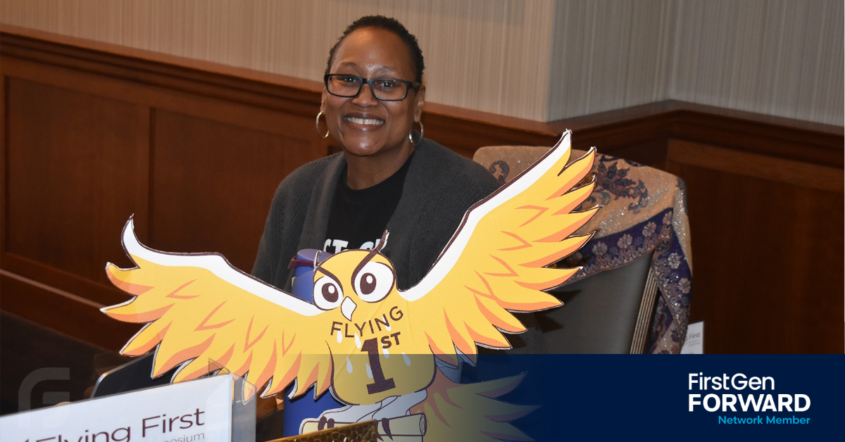 Dr. Nicole Pulliam delivers the keynote address to a full room during Rowan University’s 9th Annual First‑Generation Symposium.